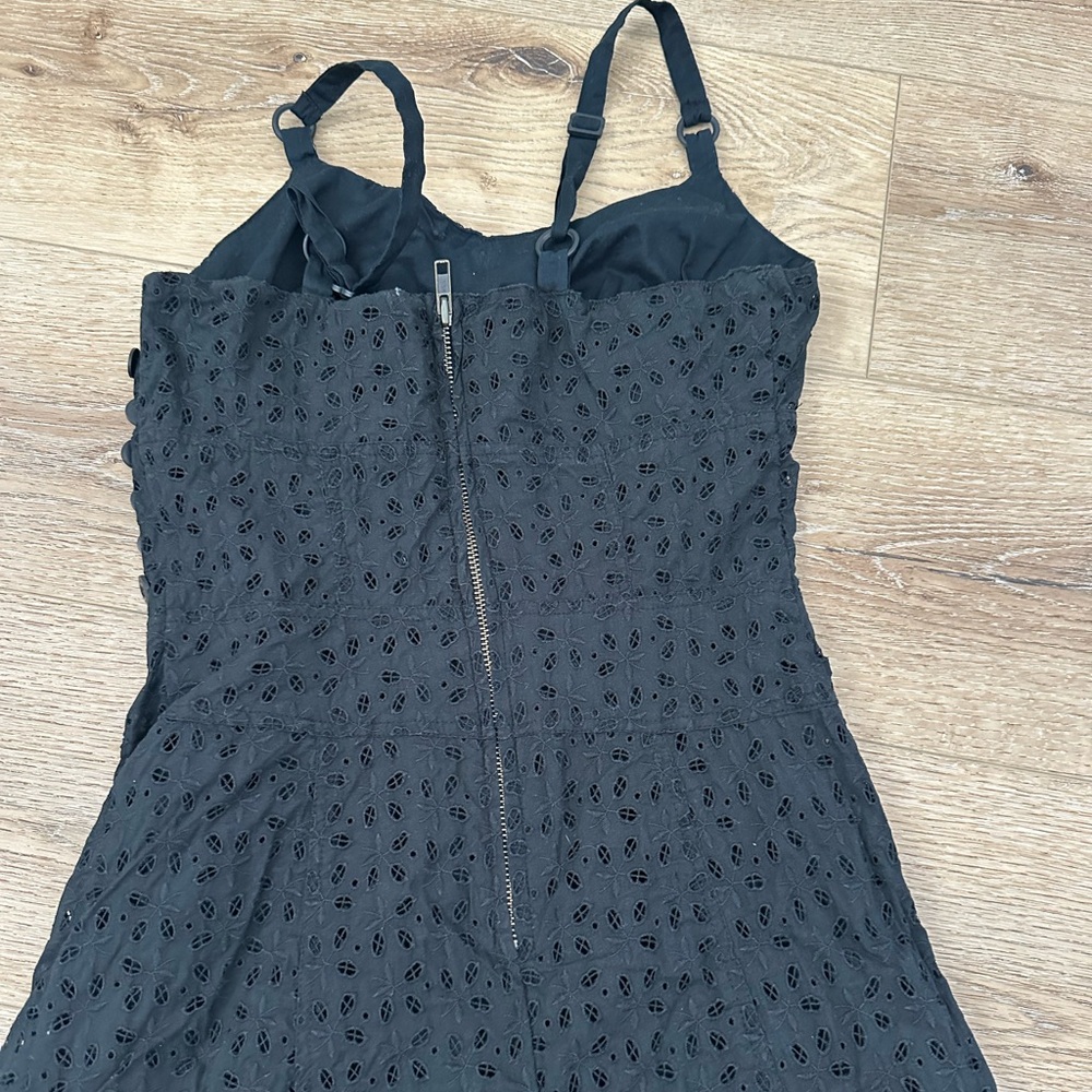 Luella 100 percent cotton Black Eyelet Zipper Back dress 5 - Picture 3 of 11